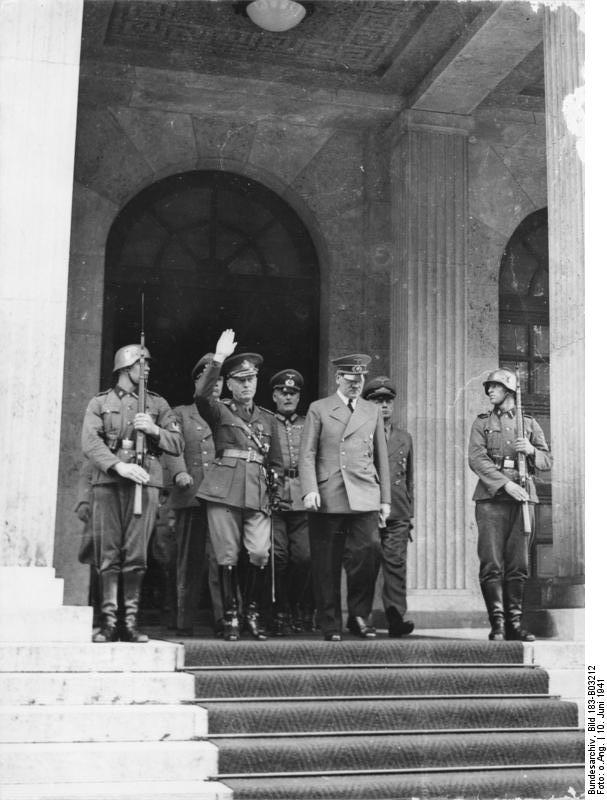 Antonescu and Adolf Hitler at the Führerbau in Munich
